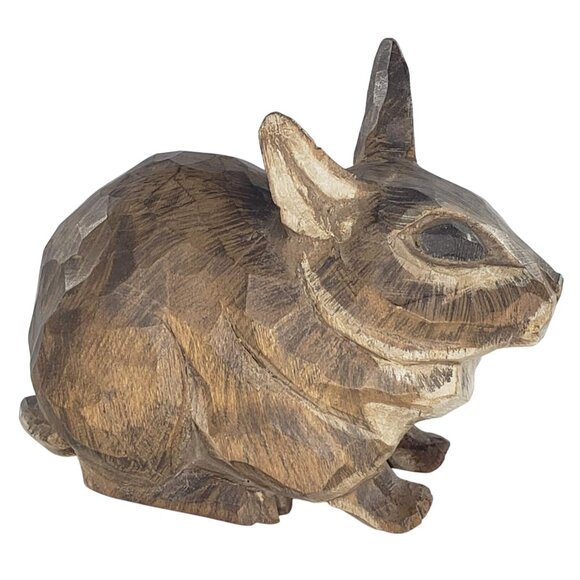 Arthur Shoemaker Rabbit Wood Carved Miniature Animal Folk Art Vintage - Picture 2 of 8